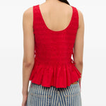 Top in chambray rosso Ganni - donna 