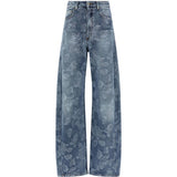 Jeans ricamato in blu 
