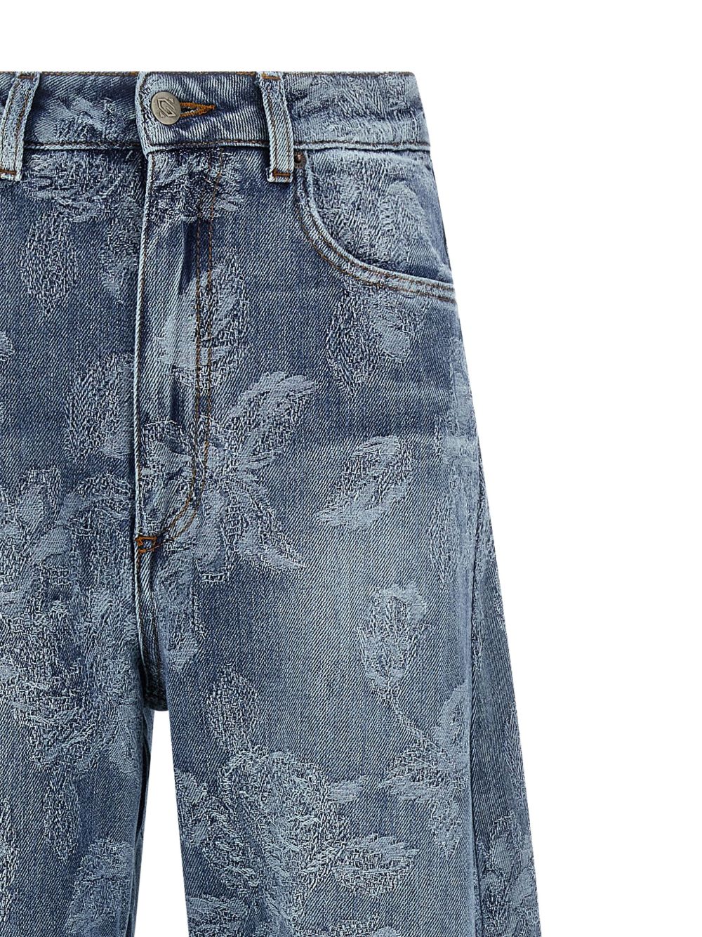 Jeans ricamato in blu 