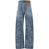 Jeans ricamato in blu 
