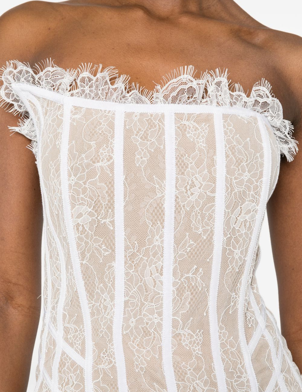 Abito lungo in pizzo in bianco GIUSEPPE DI MORABITO - donna 