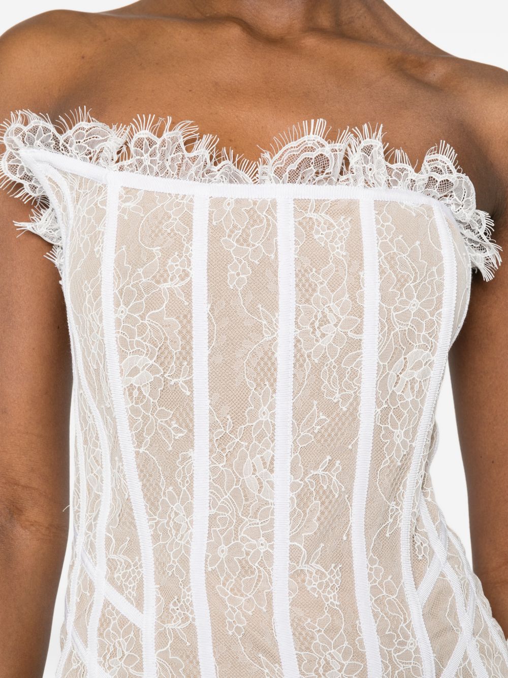 Abito lungo in pizzo in bianco GIUSEPPE DI MORABITO - donna 