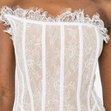 Abito lungo in pizzo in bianco GIUSEPPE DI MORABITO - donna 