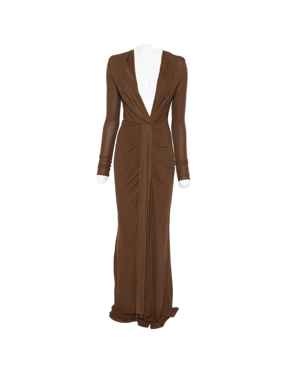 ABITO LUNGO SCOLLO A V in marrone GIUSEPPE DI MORABITO - donna 