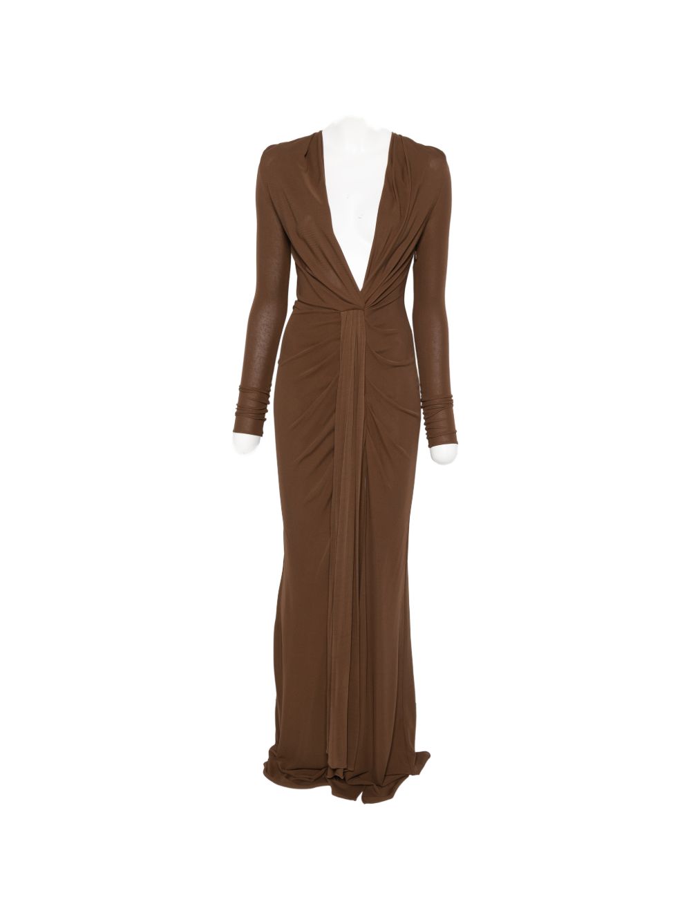 ABITO LUNGO SCOLLO A V in marrone GIUSEPPE DI MORABITO - donna 