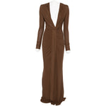 ABITO LUNGO SCOLLO A V in marrone GIUSEPPE DI MORABITO - donna 