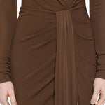 ABITO LUNGO SCOLLO A V in marrone GIUSEPPE DI MORABITO - donna 