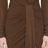 ABITO LUNGO SCOLLO A V in marrone GIUSEPPE DI MORABITO - donna 