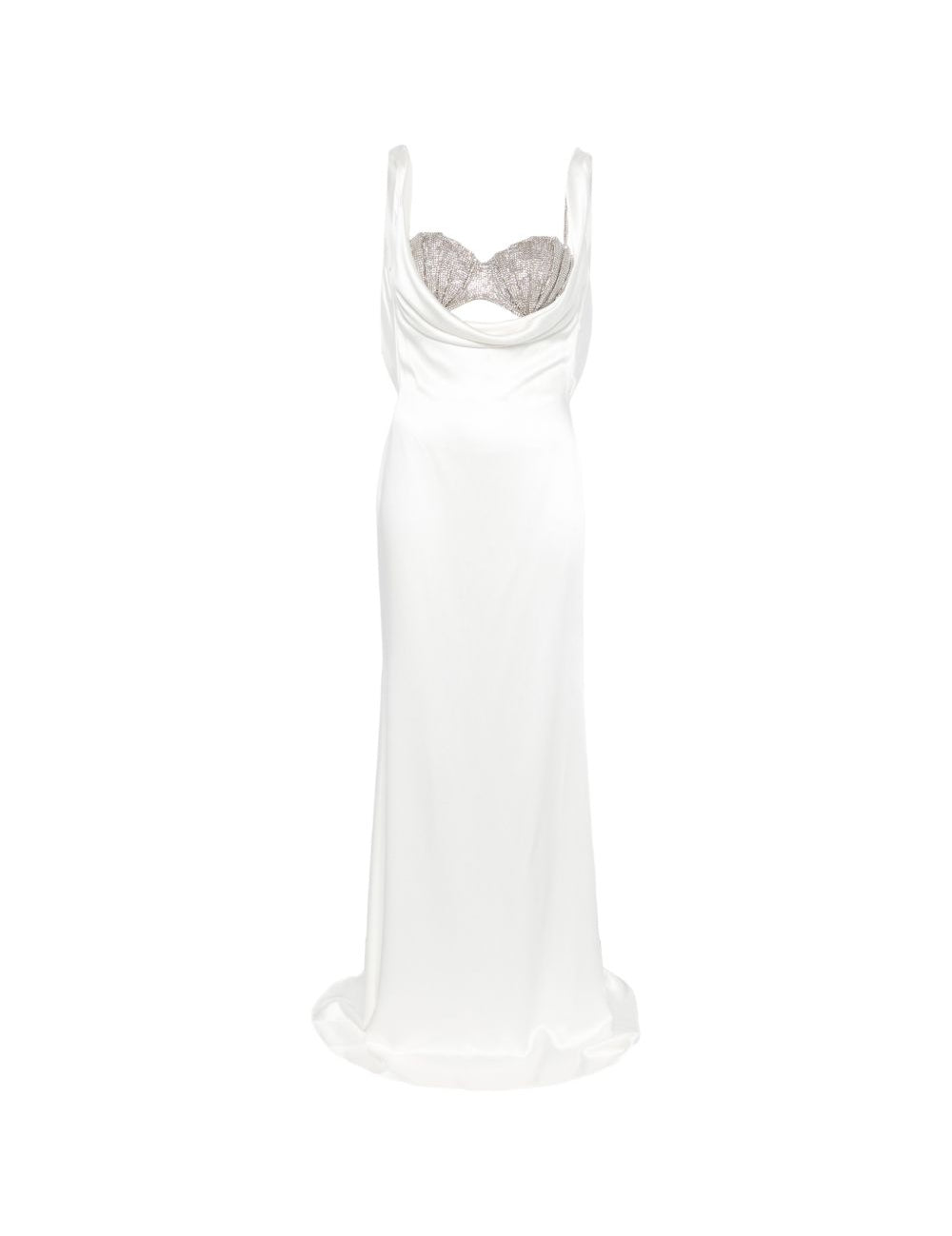 ABITO LUNGO CON BRALETTE GIOIELLO IN BIANCO GIUSEPPE DI MORABITO - donna 