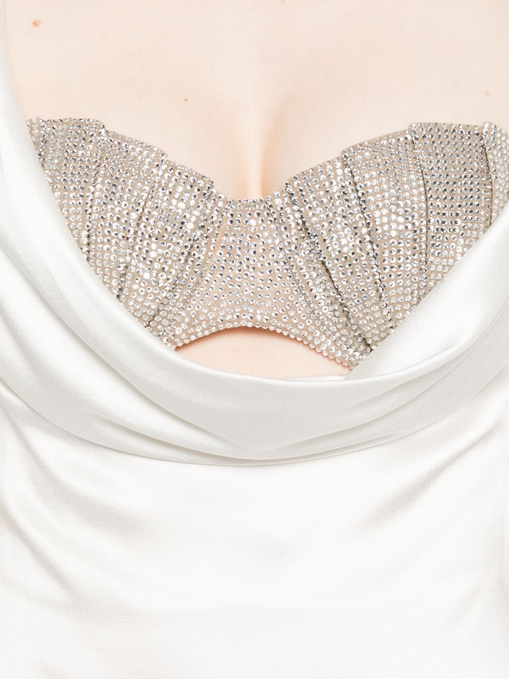 ABITO LUNGO CON BRALETTE GIOIELLO IN BIANCO GIUSEPPE DI MORABITO - donna 