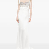 ABITO LUNGO CON BRALETTE GIOIELLO IN BIANCO GIUSEPPE DI MORABITO - donna 