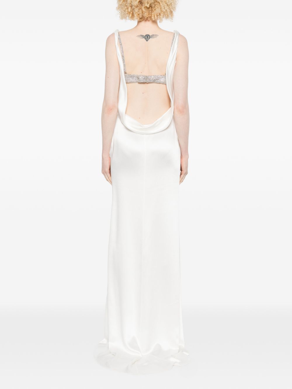ABITO LUNGO CON BRALETTE GIOIELLO IN BIANCO GIUSEPPE DI MORABITO - donna 