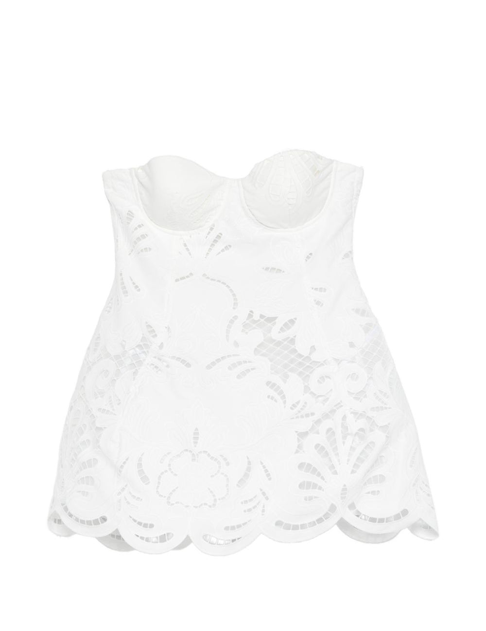 Abito mini in pizzo sangallo in bianco GIUSEPPE DI MORABITO - donna 