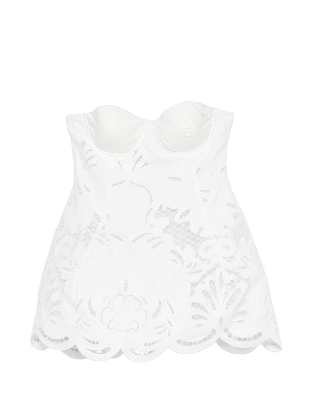 Abito mini in pizzo sangallo in bianco GIUSEPPE DI MORABITO - donna 