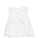 Abito mini in pizzo sangallo in bianco GIUSEPPE DI MORABITO - donna 