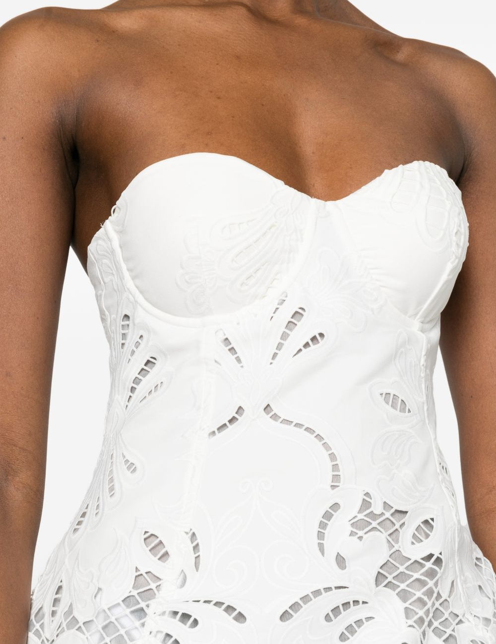 Abito mini in pizzo sangallo in bianco GIUSEPPE DI MORABITO - donna 