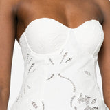 Abito mini in pizzo sangallo in bianco GIUSEPPE DI MORABITO - donna 