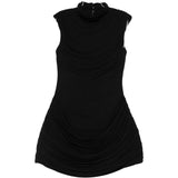 Abito mini a collo alto in nero GIUSEPPE DI MORABITO - donna 