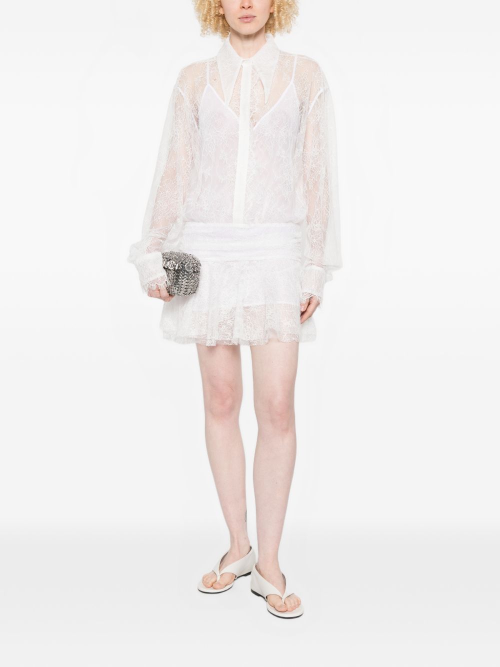 Abito mini in pizzo bianco Giuseppe Di Morabito - donna 