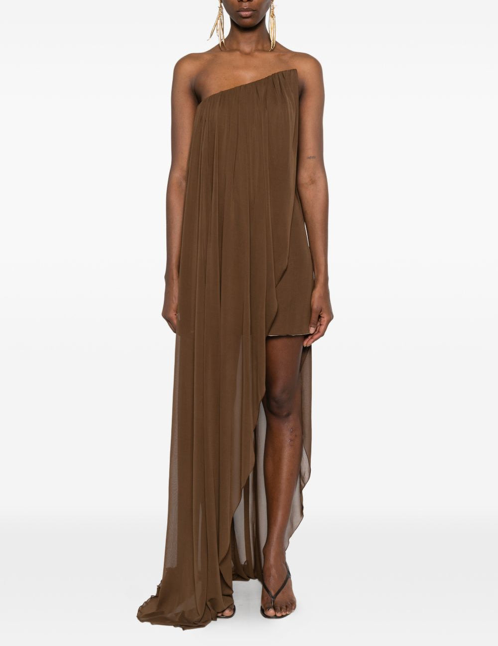 Abito asimmetrico in marrone Giuseppe Di Morabito - donna 