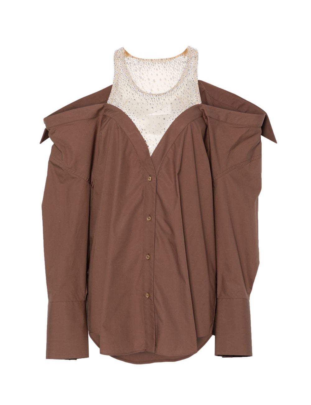 Miniabito a maniche lunghe con cristalli in marrone Giuseppe di morabito - donna 