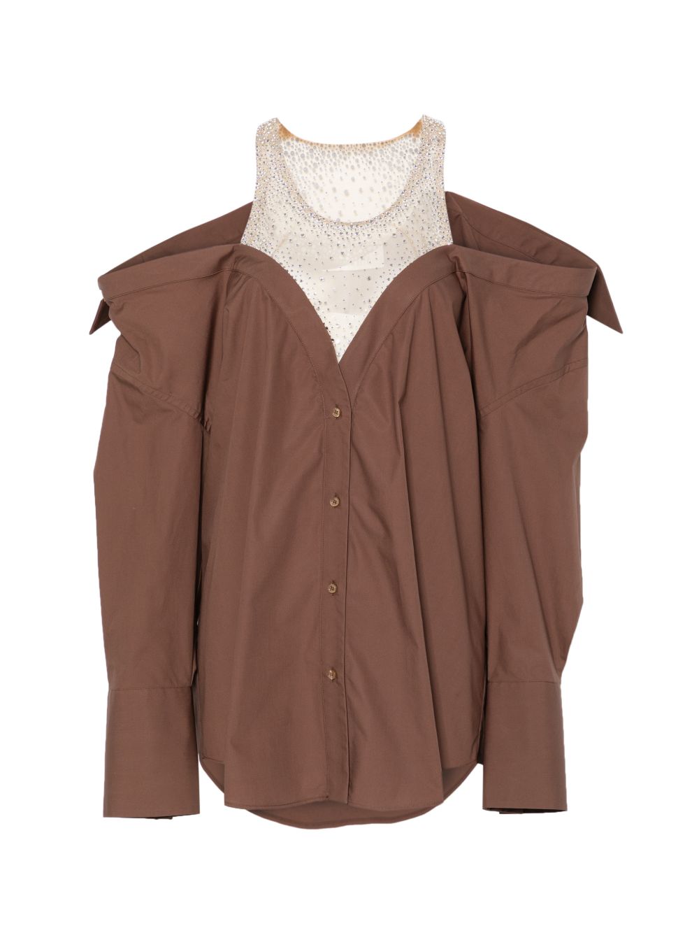 Miniabito a maniche lunghe con cristalli in marrone Giuseppe di morabito - donna 