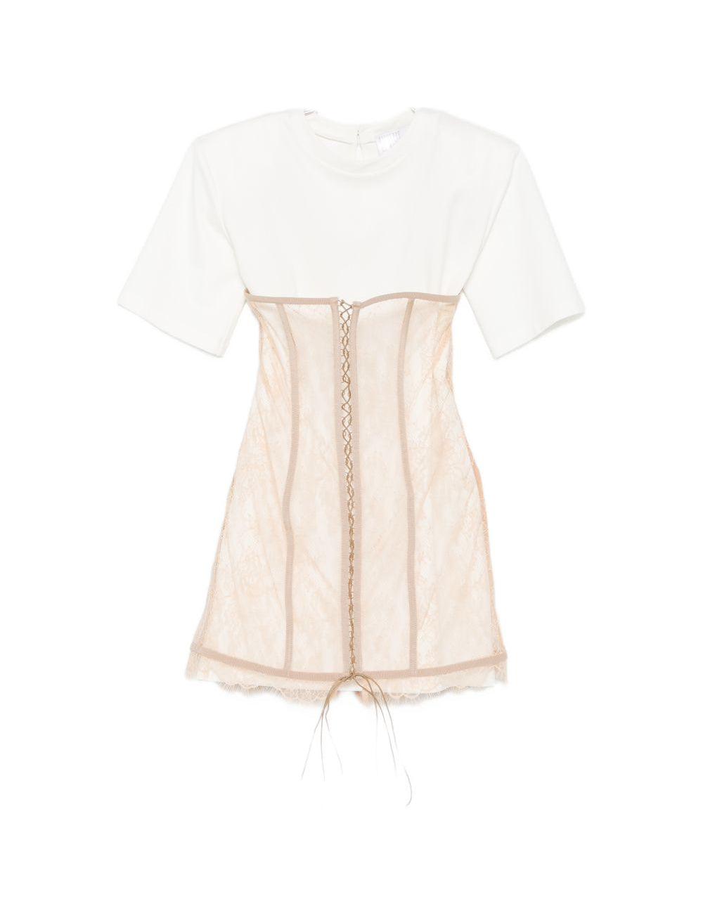 Abito mini con dettaglio pizzo in bianco e rosa Giuseppe Di Morabito - donna 