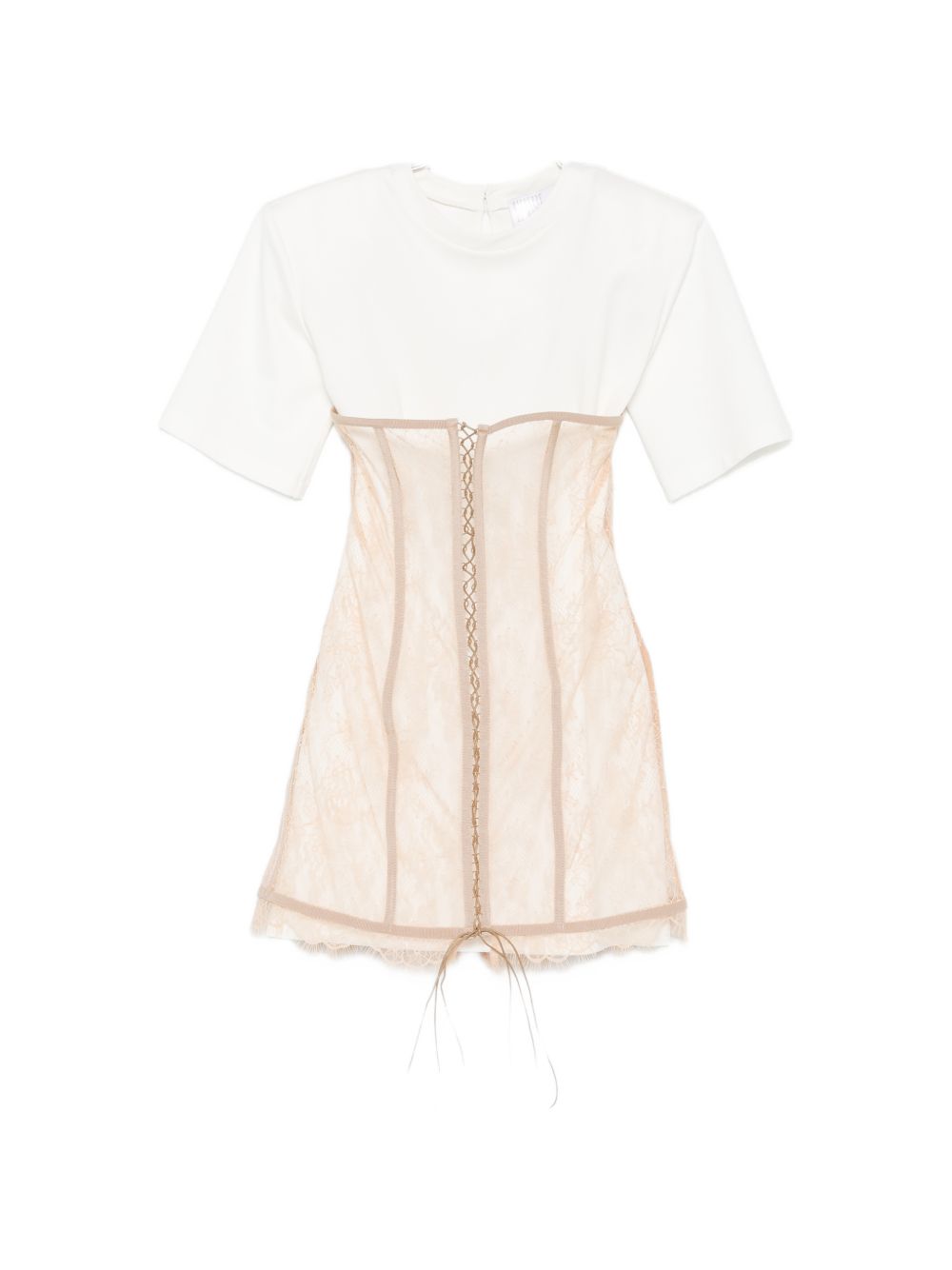 Abito mini con dettaglio pizzo in bianco e rosa Giuseppe Di Morabito - donna 