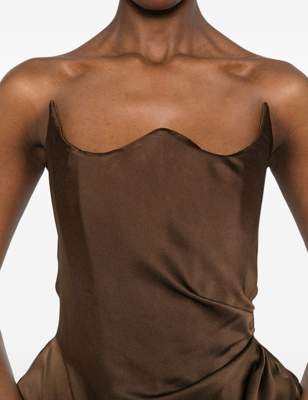 ABITO MINI DRAPPEGGIATO IN MARRONE GIUSEPPE DI MORABITO - donna 