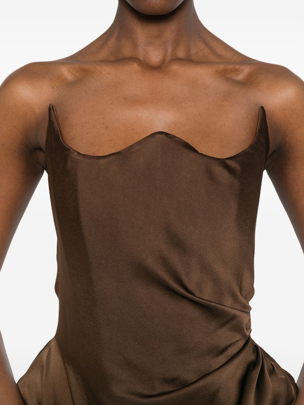 ABITO MINI DRAPPEGGIATO IN MARRONE GIUSEPPE DI MORABITO - donna 