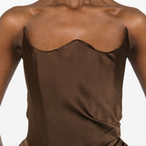 ABITO MINI DRAPPEGGIATO IN MARRONE GIUSEPPE DI MORABITO - donna 