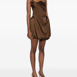 ABITO MINI DRAPPEGGIATO IN MARRONE GIUSEPPE DI MORABITO - donna 