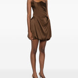 ABITO MINI DRAPPEGGIATO IN MARRONE GIUSEPPE DI MORABITO - donna 