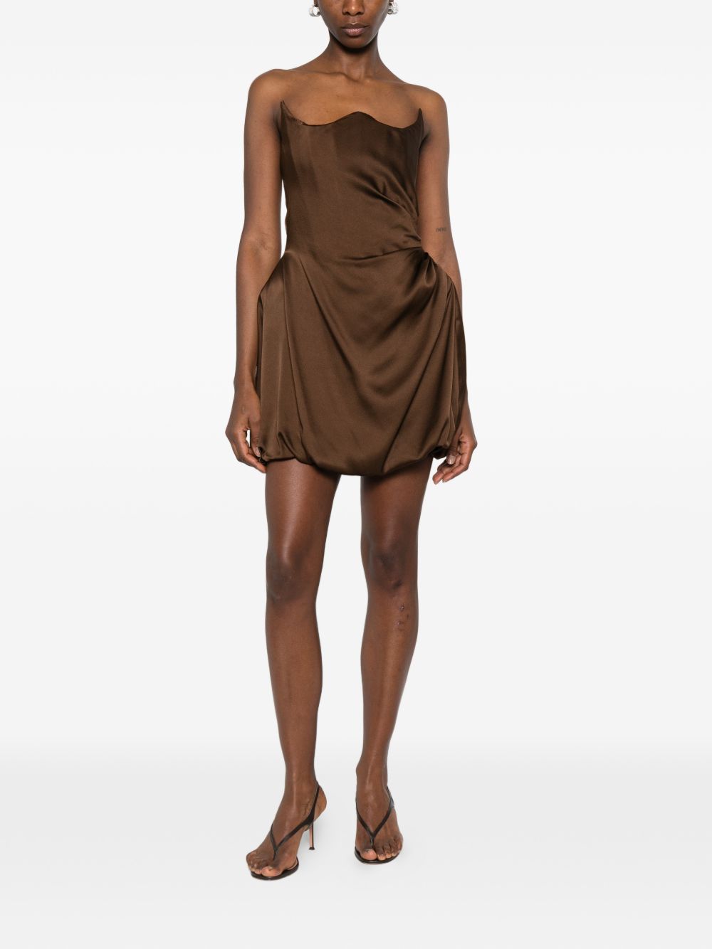 ABITO MINI DRAPPEGGIATO IN MARRONE GIUSEPPE DI MORABITO - donna 