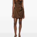 ABITO MINI DRAPPEGGIATO IN MARRONE GIUSEPPE DI MORABITO - donna 