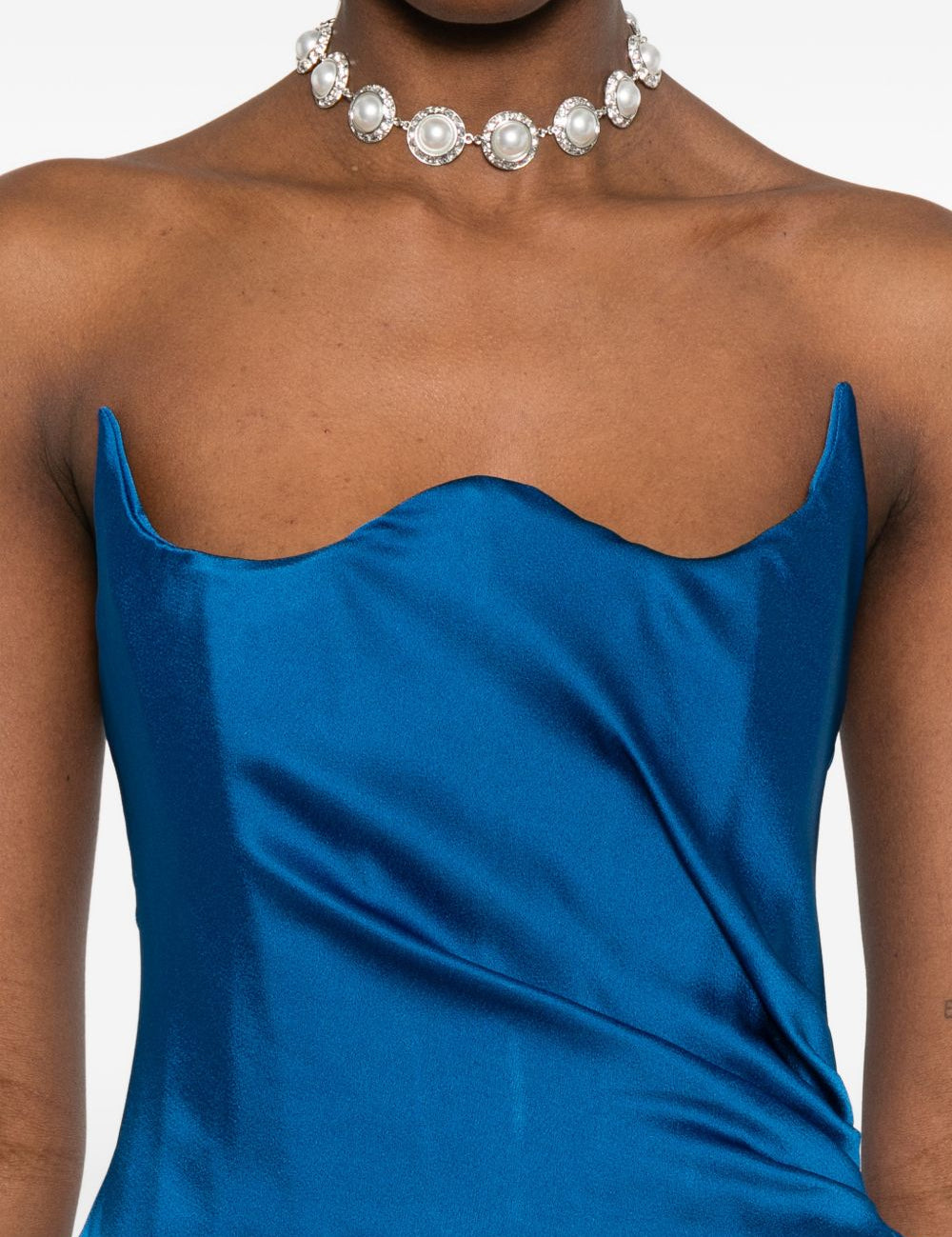 ABITO MINI DRAPPEGGIATO IN AZZURRO MARINO GIUSEPPE DI MORABITO - donna 