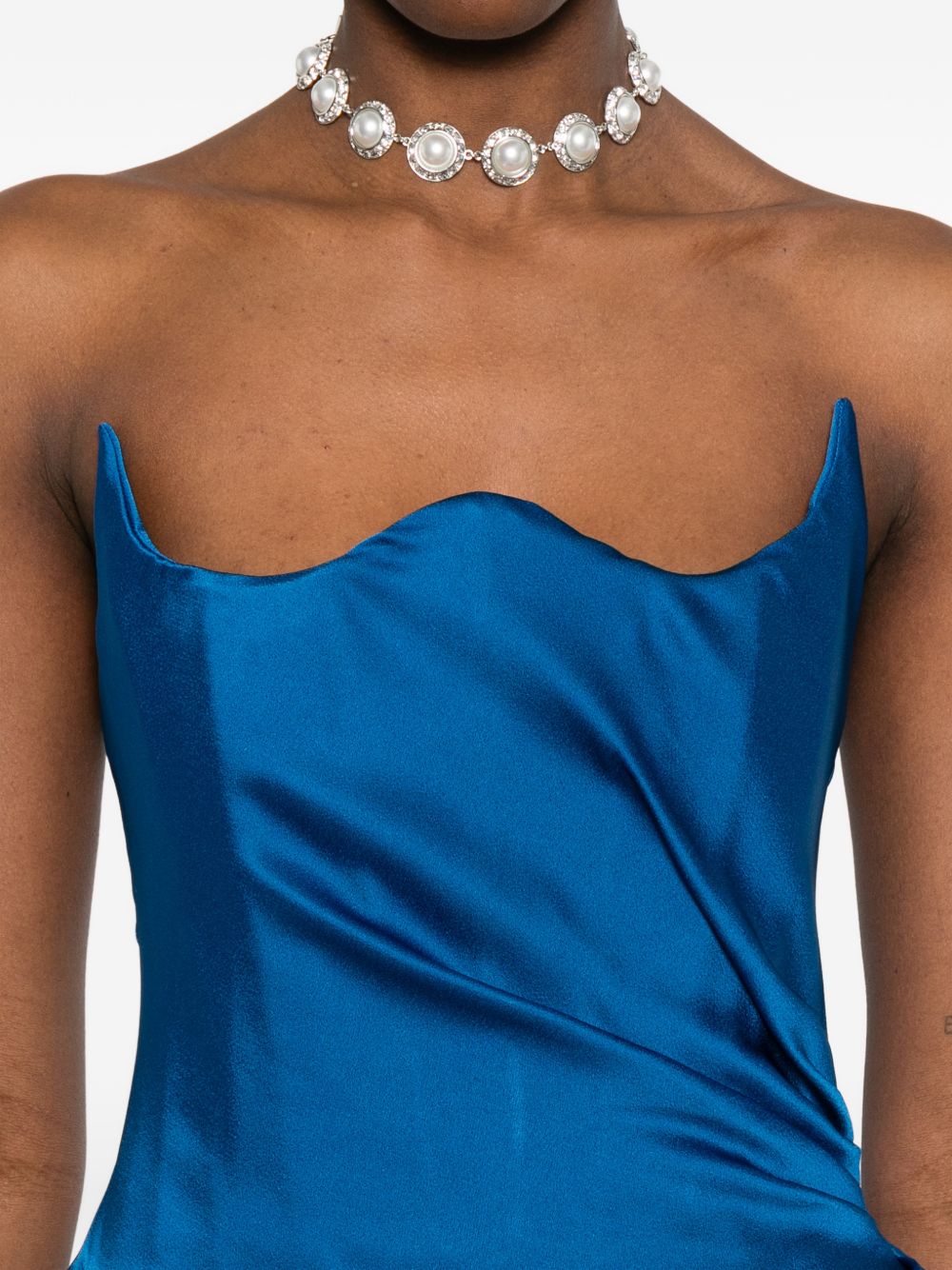 ABITO MINI DRAPPEGGIATO IN AZZURRO MARINO GIUSEPPE DI MORABITO - donna 