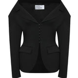 Giacca con spalle scoperte in nero 