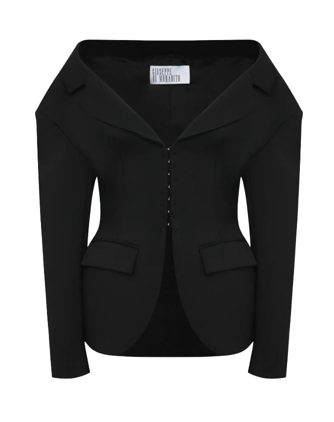 Giacca con spalle scoperte in nero 