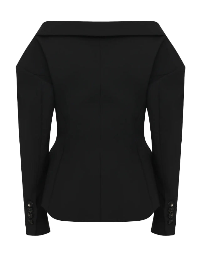Giacca con spalle scoperte in nero 