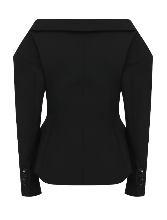 Giacca con spalle scoperte in nero 