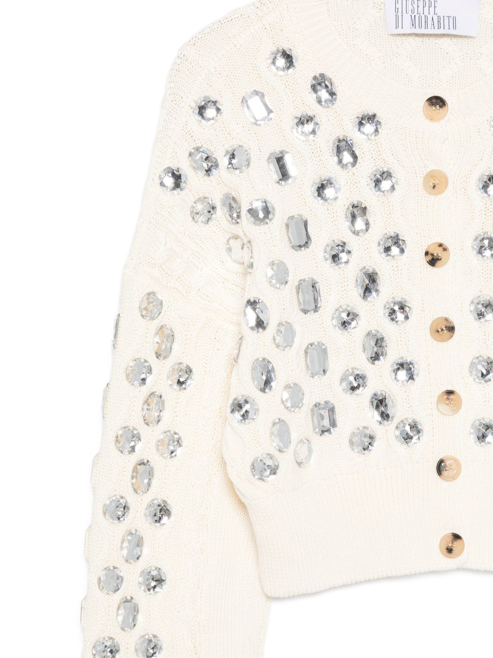 Cardigan corto con decorazione in avorio Giuseppe Di Morabito - donna 
