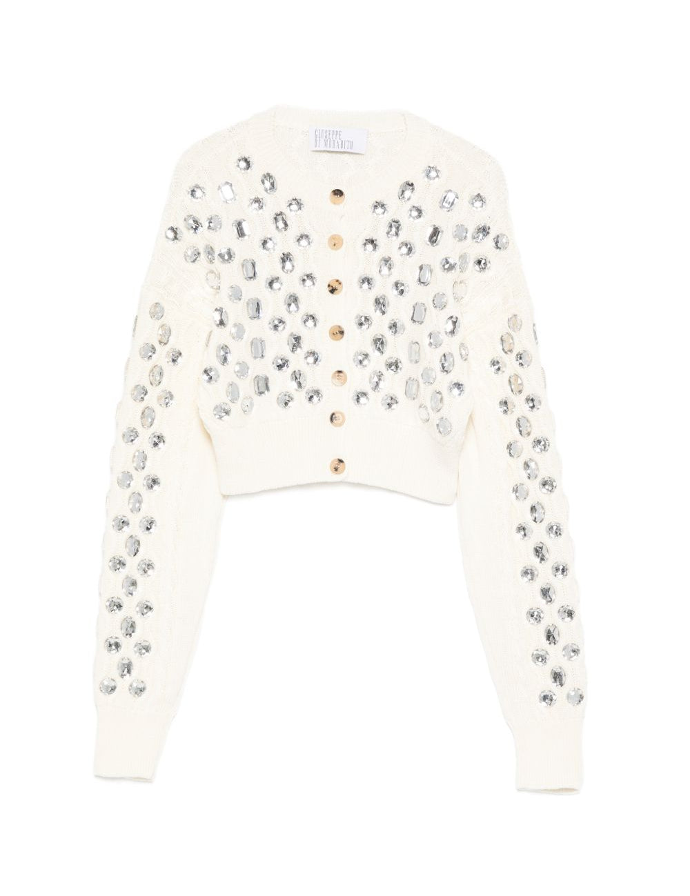 Cardigan corto con decorazione in avorio Giuseppe Di Morabito - donna 