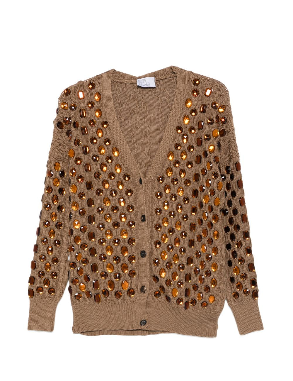 Cardigan con gemme in marrone Giuseppe Di Morabito - donna 