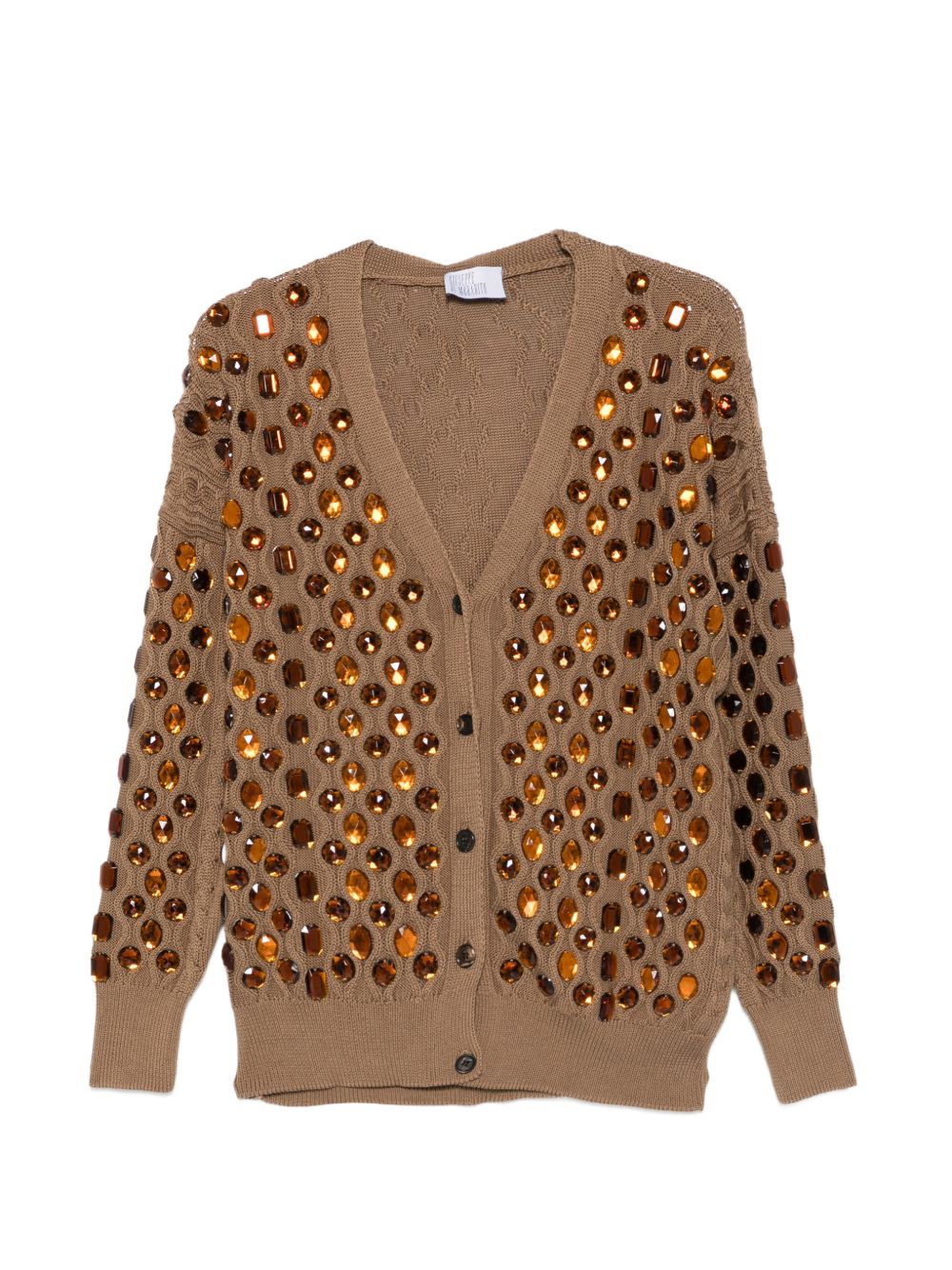 Cardigan con gemme in marrone Giuseppe Di Morabito - donna 