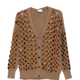 Cardigan con gemme in marrone Giuseppe Di Morabito - donna 