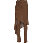 Pantaloni con ruches in marrone GIUSEPPE DI MORABITO - DONNA 