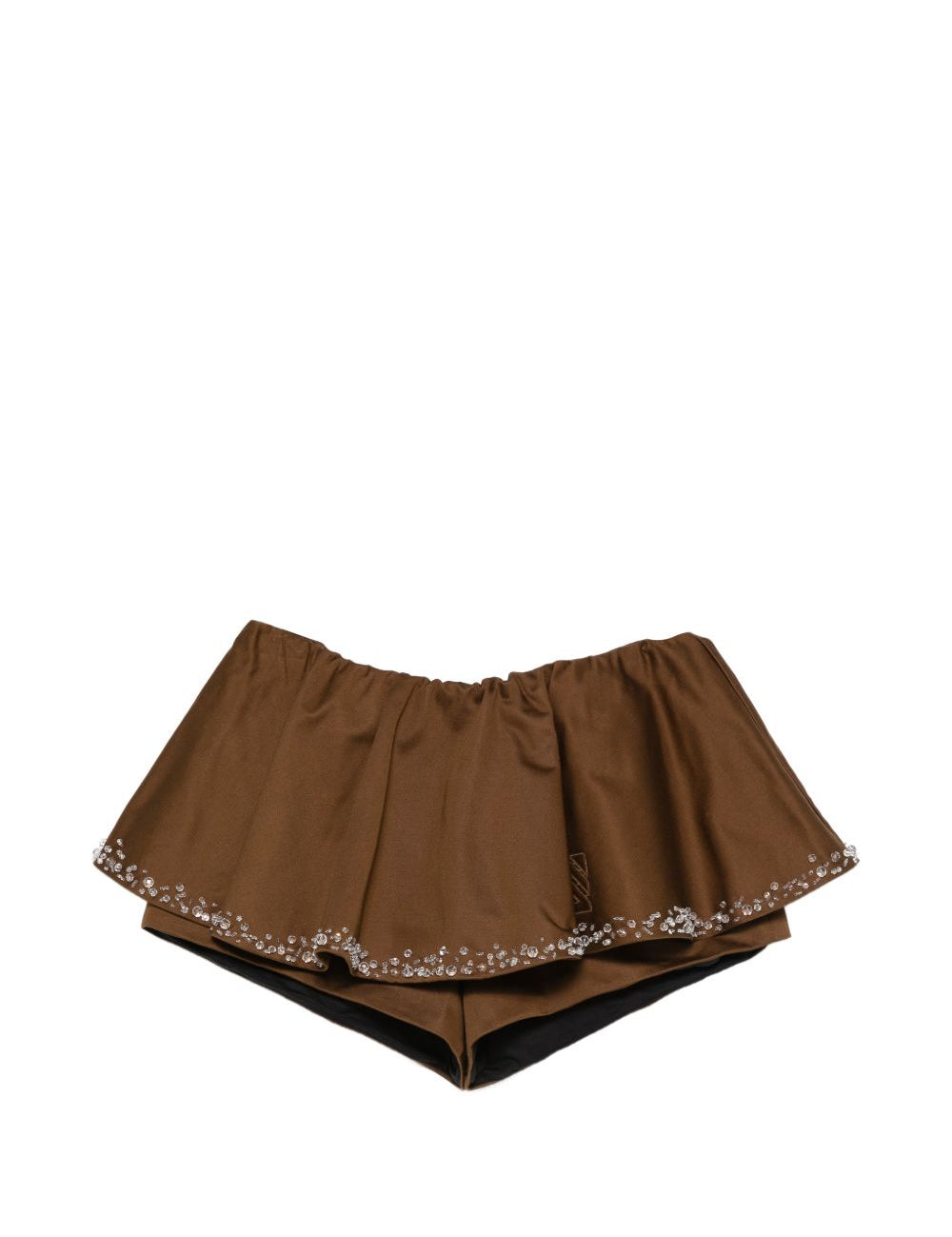 Shorts con volant in marrone giuseppe di morabito - donna 