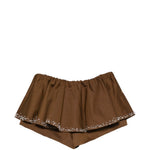 Shorts con volant in marrone giuseppe di morabito - donna 