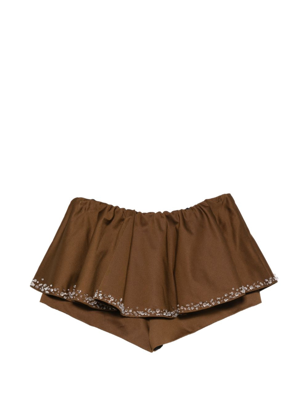 Shorts con volant in marrone giuseppe di morabito - donna 